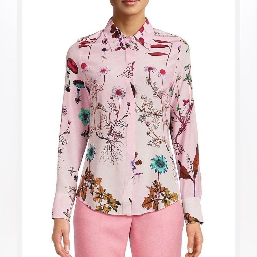 ✨ Stella McCartney Pink Willow Floral Silk Shirt✨
